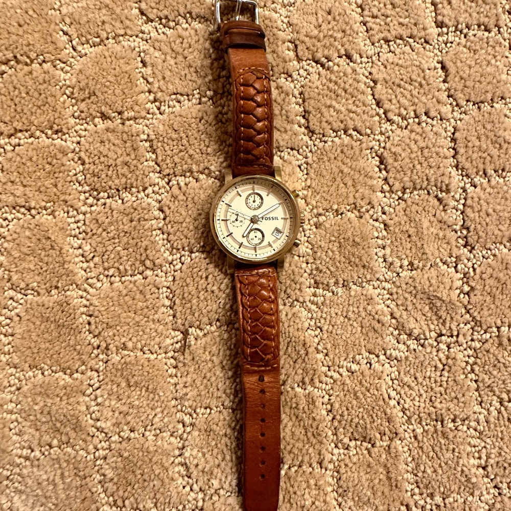 Fossil Watch - Gold Face - Genuine Leather Band
